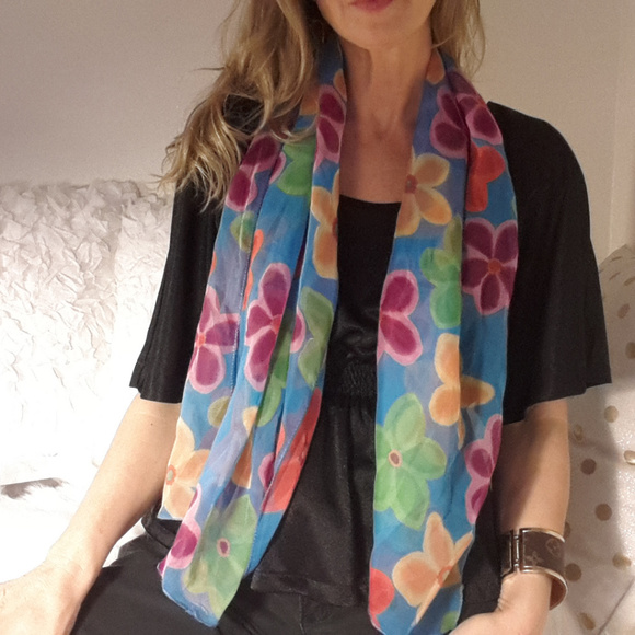 Bikini waist Wrap Floral Scarf Large Wrap Shoulder  - Versatile Long Scarf - Picture 2 of 6